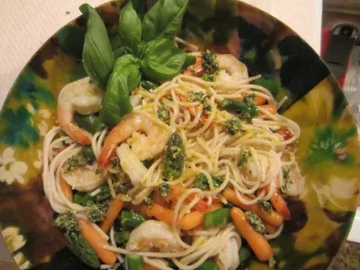 Brown Rice Pasta And Shrimp Entree
